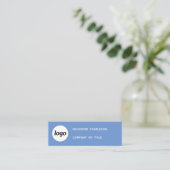 Einfache Logo und QR Code Blue Mini Business Card Visitenkarte (Stehend Vorderseite)