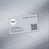 Einfache Logo- und QR-Code-Pulver Blau Magnetische Visitenkarte (Beispiel)