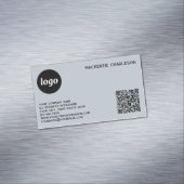 Einfache Logo- und QR-Code-Pulver Blau Magnetische Visitenkarte (Beispiel)