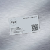 Einfache Logo- und QR-Code-Pulver Blau Magnetische Visitenkarte (Beispiel)