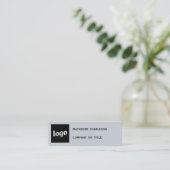 Einfache Logo- und QR-Code-Pulver Blau Mini Visitenkarte (Stehend Vorderseite)