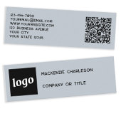 Einfache Logo- und QR-Code-Pulver Blau Mini Visitenkarte