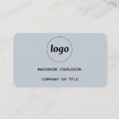 Einfache Logo- und QR-Code-Pulver Blau Visitenkarte (Vorderseite)