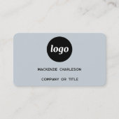 Einfache Logo- und QR-Code-Pulver Blau Visitenkarte (Vorderseite)