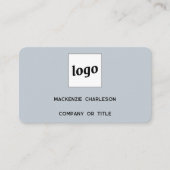 Einfache Logo- und QR-Code-Pulver Blau Visitenkarte (Vorderseite)
