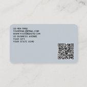 Einfache Logo- und QR-Code-Pulver Blau Visitenkarte (Rückseite)