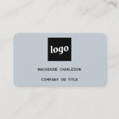 Einfache Logo- und QR-Code-Pulver Blau Visitenkarte (Vorderseite)