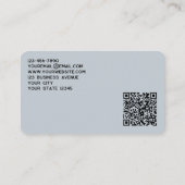 Einfache Logo- und QR-Code-Pulver Blau Visitenkarte (Rückseite)