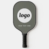 Einfache Logo- und Text-Business-Seite Grün Pickleball Schläger (Vorderseite)