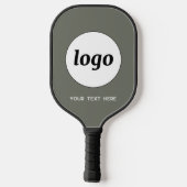 Einfache Logo- und Text-Business-Seite Grün Pickleball Schläger (Rückseite)