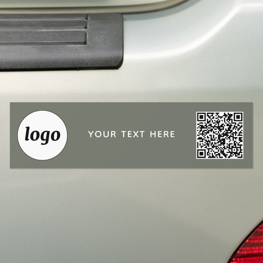 Einfache Logo- und Text-QR-Code-Darstellung Grün Autoaufkleber