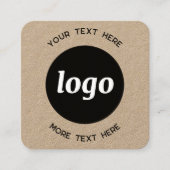 Einfache Logo- und Text-QR-Code Kraft Quadratische Visitenkarte (Vorderseite)
