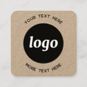 Einfache Logo- und Text-QR-Code Kraft Quadratische Visitenkarte (Vorderseite)