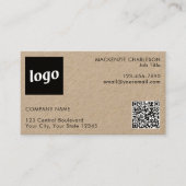 Einfache Logo- und Text-QR-Code Kraft Visitenkarte (Vorderseite)