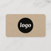 Einfache Logo- und Text-QR-Code Kraft Visitenkarte (Rückseite)