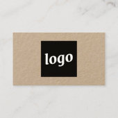 Einfache Logo- und Text-QR-Code Kraft Visitenkarte (Rückseite)