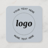 Einfache Logo- und Text-QR-Code-Pulver Blau Quadratische Visitenkarte (Vorderseite)