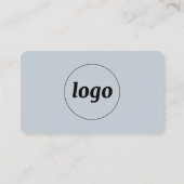 Einfache Logo- und Text-QR-Code-Pulver Blau Visitenkarte (Rückseite)