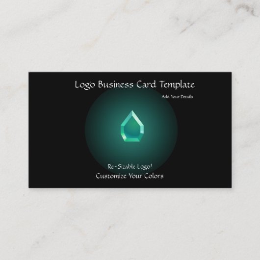 Einfache Logos - Aquamarines Glasschmuck Visitenkarte (Vorderseite)