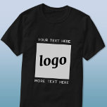 Einfache Logos für Textverarbeitung T-Shirt<br><div class="desc">Fügen Sie Ihr eigenes Logo und Textauswahl zu diesem unverisex Business Design hinzu. Entfernen Sie den oberen oder unteren Text,  wenn Sie es vorziehen. Minimalistisch und beruflich. Ideal für Mitarbeitermarken oder Uniformen oder als Werbeprodukt für Ihre Kunden und Kunden.</div>