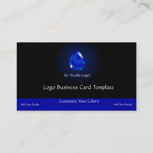 Einfache Logos - Jewel Blue Sapphire Logo Visitenkarte (Vorderseite)