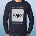 Einfache Logos mit T - Shirt für Textverarbeitung<br><div class="desc">Fügen Sie Ihr eigenes Logo und Textauswahl zu diesem Design hinzu. Entfernen Sie den oberen oder unteren Text,  wenn Sie es vorziehen. Minimalistisch und beruflich. Ideal für Mitarbeitermarken,  als Uniform,  für Firmenveranstaltungen und Messen oder als Werbeprodukt für Ihre Kunden und Kunden.</div>