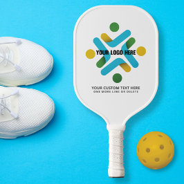 Einfache Logos und benutzerdefinierter Text weiß Pickleball Schläger