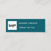 Einfache Logos und QR-Code Aquamarin grün Mini Visitenkarte (Vorderseite)