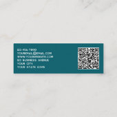 Einfache Logos und QR-Code Aquamarin grün Mini Visitenkarte (Rückseite)
