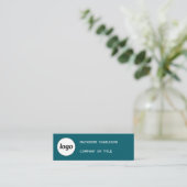 Einfache Logos und QR-Code Aquamarin grün Mini Visitenkarte (Stehend Vorderseite)