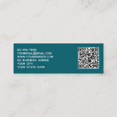 Einfache Logos und QR-Code Aquamarin grün Mini Visitenkarte (Rückseite)