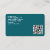 Einfache Logos und QR-Code Aquamarin grün Visitenkarte (Rückseite)