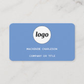 Einfache Logos und QR-Code blau Visitenkarte (Vorderseite)