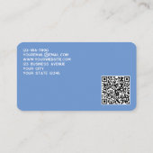 Einfache Logos und QR-Code blau Visitenkarte (Rückseite)