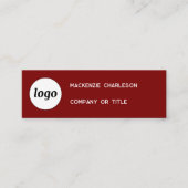 Einfache Logos und QR-Code Burgundy Red Mini Visitenkarte (Vorderseite)
