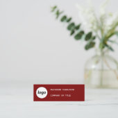 Einfache Logos und QR-Code Burgundy Red Mini Visitenkarte (Stehend Vorderseite)