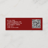 Einfache Logos und QR-Code Burgundy Red Mini Visitenkarte (Rückseite)