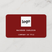 Einfache Logos und QR-Code Burgundy Red Visitenkarte (Vorderseite)