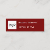 Einfache Logos und QR-Code Dunkle Burgundy Red Mini Visitenkarte (Vorderseite)