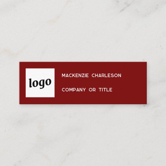 Einfache Logos und QR-Code Dunkle Burgundy Red Mini Visitenkarte (Vorderseite)