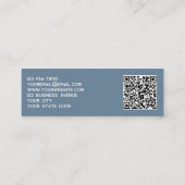 Einfache Logos und QR-Code Dusty Blue Gray Mini Visitenkarte (Rückseite)