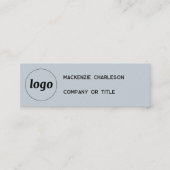 Einfache Logos und QR-Code Dusty Powder Blue Mini Visitenkarte (Vorderseite)