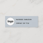 Einfache Logos und QR-Code Dusty Powder Blue Mini Visitenkarte (Vorderseite)