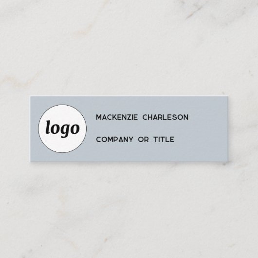 Einfache Logos und QR-Code Dusty Powder Blue Mini Visitenkarte (Vorderseite)