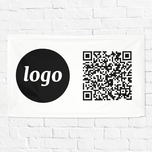 Einfache Logos und QR-Code für Unternehmen Banner