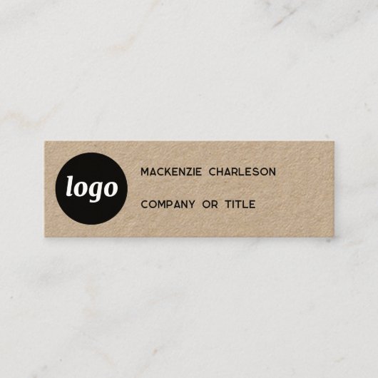 Einfache Logos und QR-Code Kraft Mini Visitenkarte (Vorderseite)