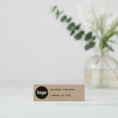 Einfache Logos und QR-Code Kraft Mini Visitenkarte (Stehend Vorderseite)