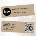 Einfache Logos und QR-Code Kraft Mini Visitenkarte<br><div class="desc">Eine einfache und berufliche Visitenkarte mit Ihrem Firmenlogo auf der Vorderseite und Ihrem QR-Code auf der Rückseite. Minimalistisch und beruflich,  um Ihre Marke zu vertreten. Ändern Sie den Papiertyp und die Textfarbe so,  dass sie Ihrem Branding entsprechen.</div>