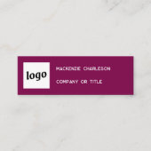 Einfache Logos und QR-Code Magenta Cherry Pink Mini Visitenkarte (Vorderseite)