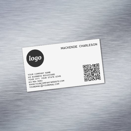 Einfache Logos und QR-Codes Magnetische Visitenkarte (Beispiel)